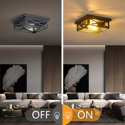 Plafoniera a filo da 2 luci stile fattoria - Confezione da 2