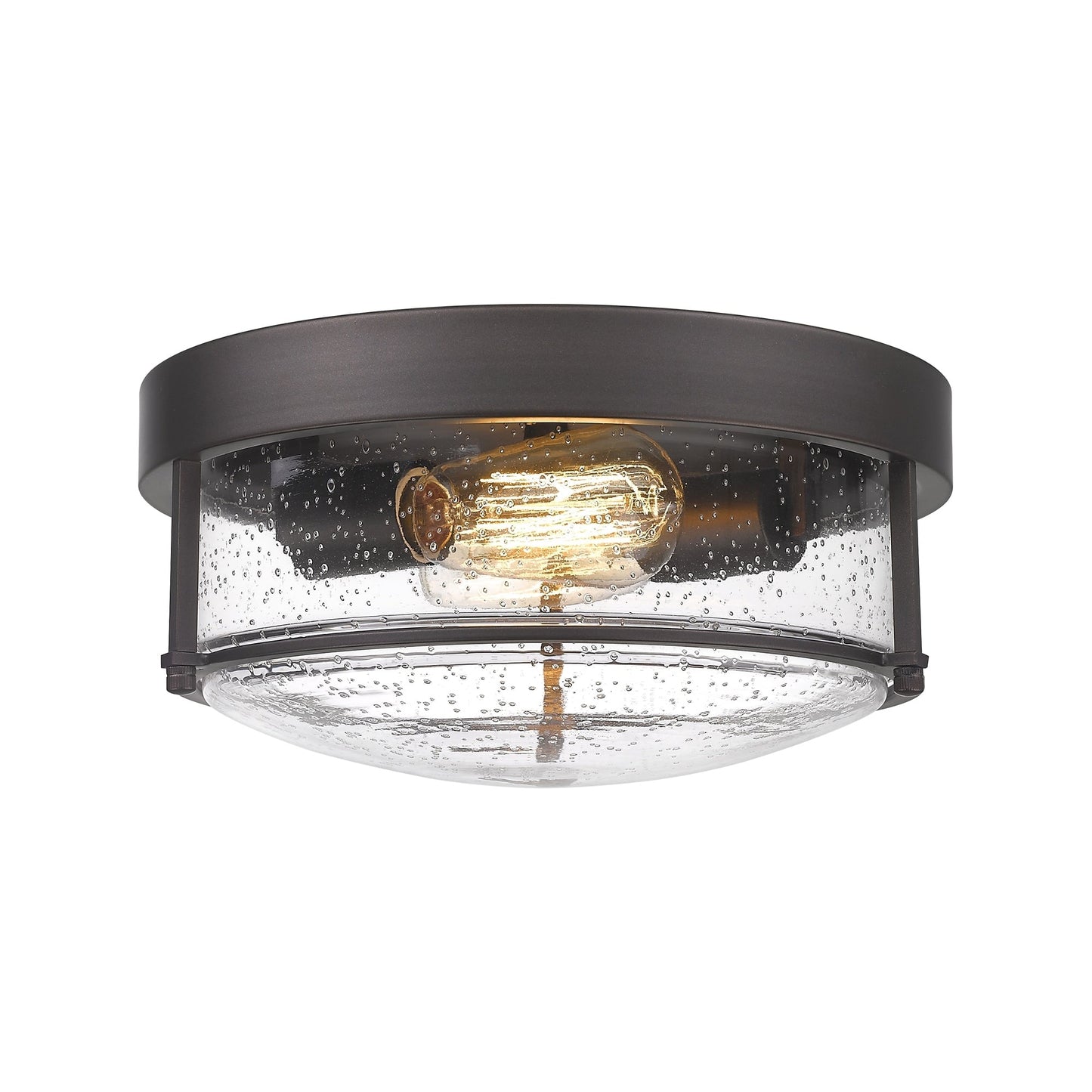 Plafoniere a filo stile fattoria a 2 luci, finitura bronzo lucidato a olio