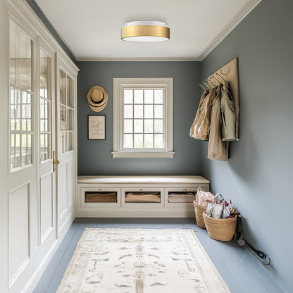 Plafoniera a filo a 2 luci con paralume in vetro smerigliato - 12,0 pollici LX 12,0 pollici WX 3,5 pollici H