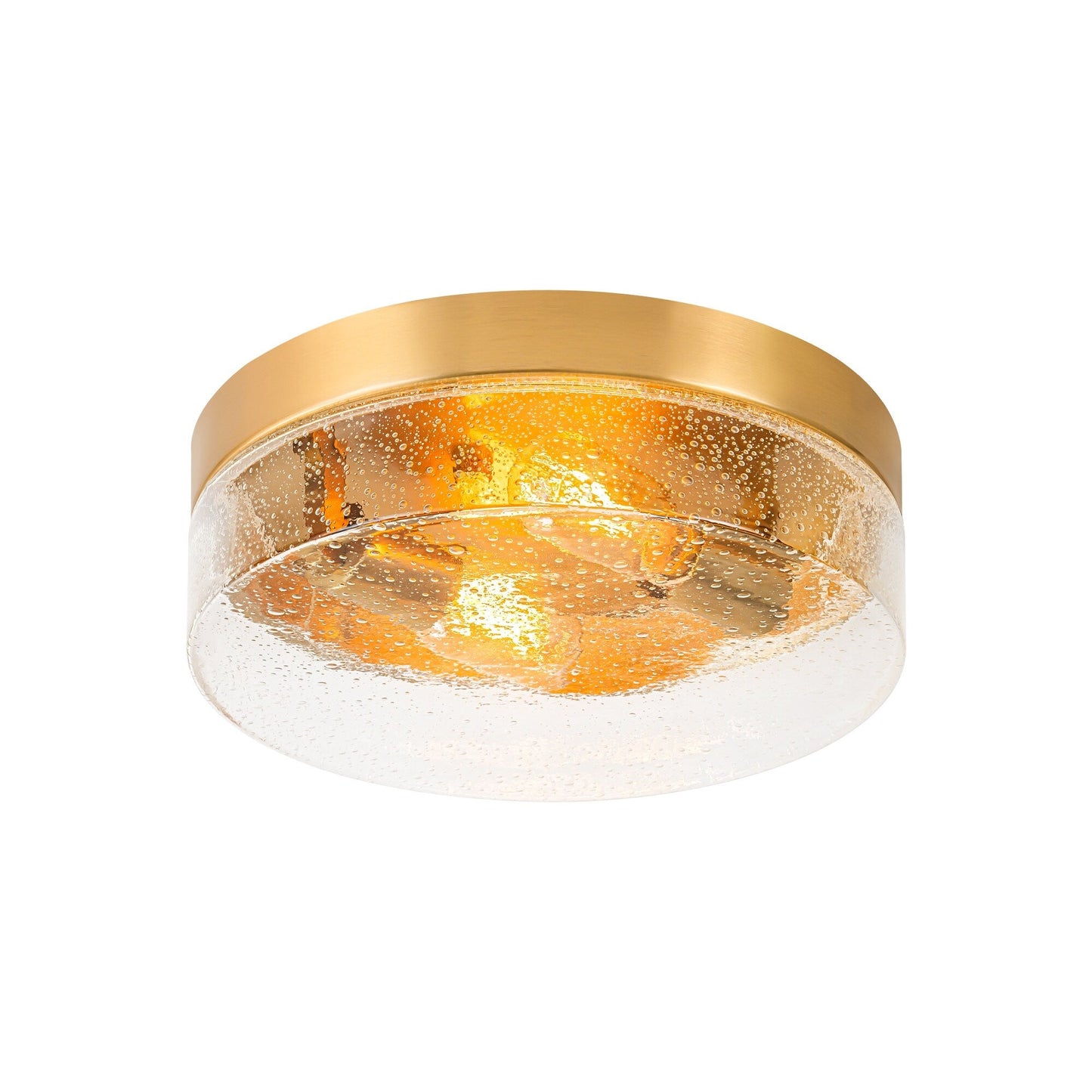 Lampada da soffitto a 2 luci moderna in stile fattoria, con cupola in vetro trasparente con semi/bolle