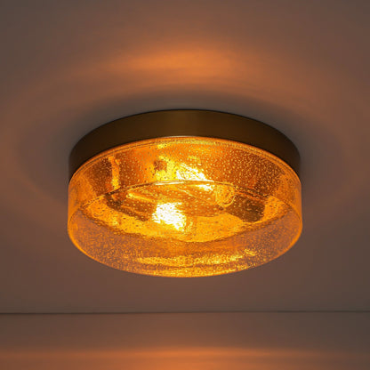 Lampada da soffitto a 2 luci moderna in stile fattoria, con cupola in vetro trasparente con semi/bolle