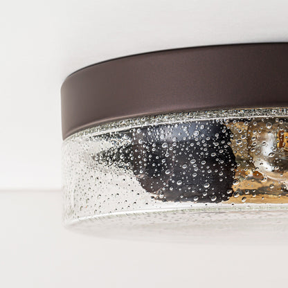 Lampada da soffitto a 2 luci moderna in stile fattoria, con cupola in vetro trasparente con semi/bolle