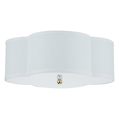Lampada da soffitto a 2 luci in lino bianco con diffusore in acrilico