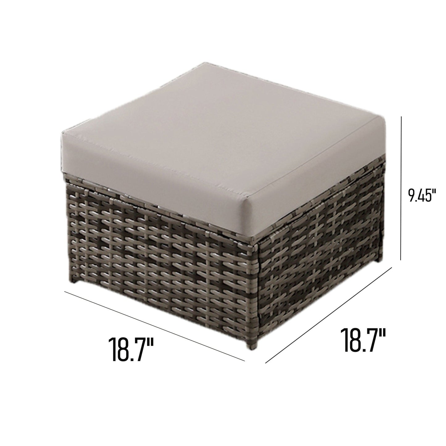 Pouf da giardino in vimini da 2 pezzi - Liquidazione