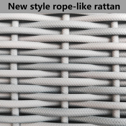 Set di mobili da giardino da 3 pezzi, piccolo set da esterno in vimini e rattan, set da bistrot per veranda anteriore, sedie da giardino, set da conversazione con tavolo in vetro