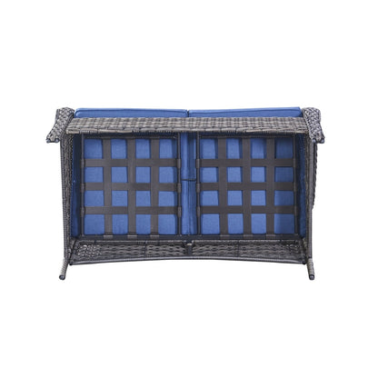 Divano da esterno Gymojoy in vimini, divano in rattan