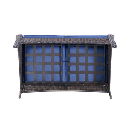 Divano da esterno Gymojoy in vimini, divano in rattan