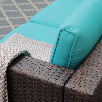 Set di divani componibili da esterno in vimini, 2 pezzi, divano angolare