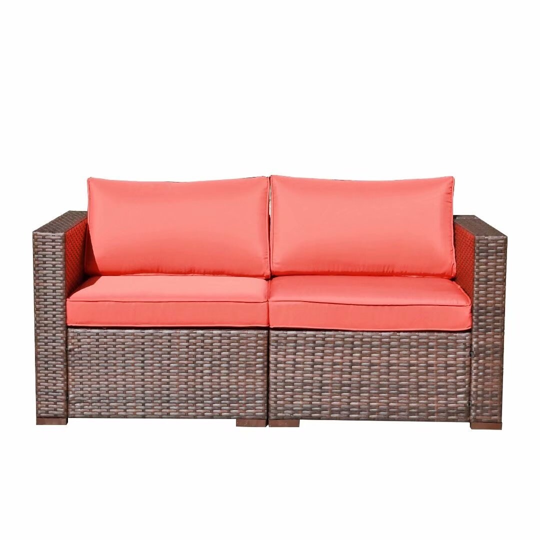 Set di divani componibili da esterno in vimini, 2 pezzi, divano angolare