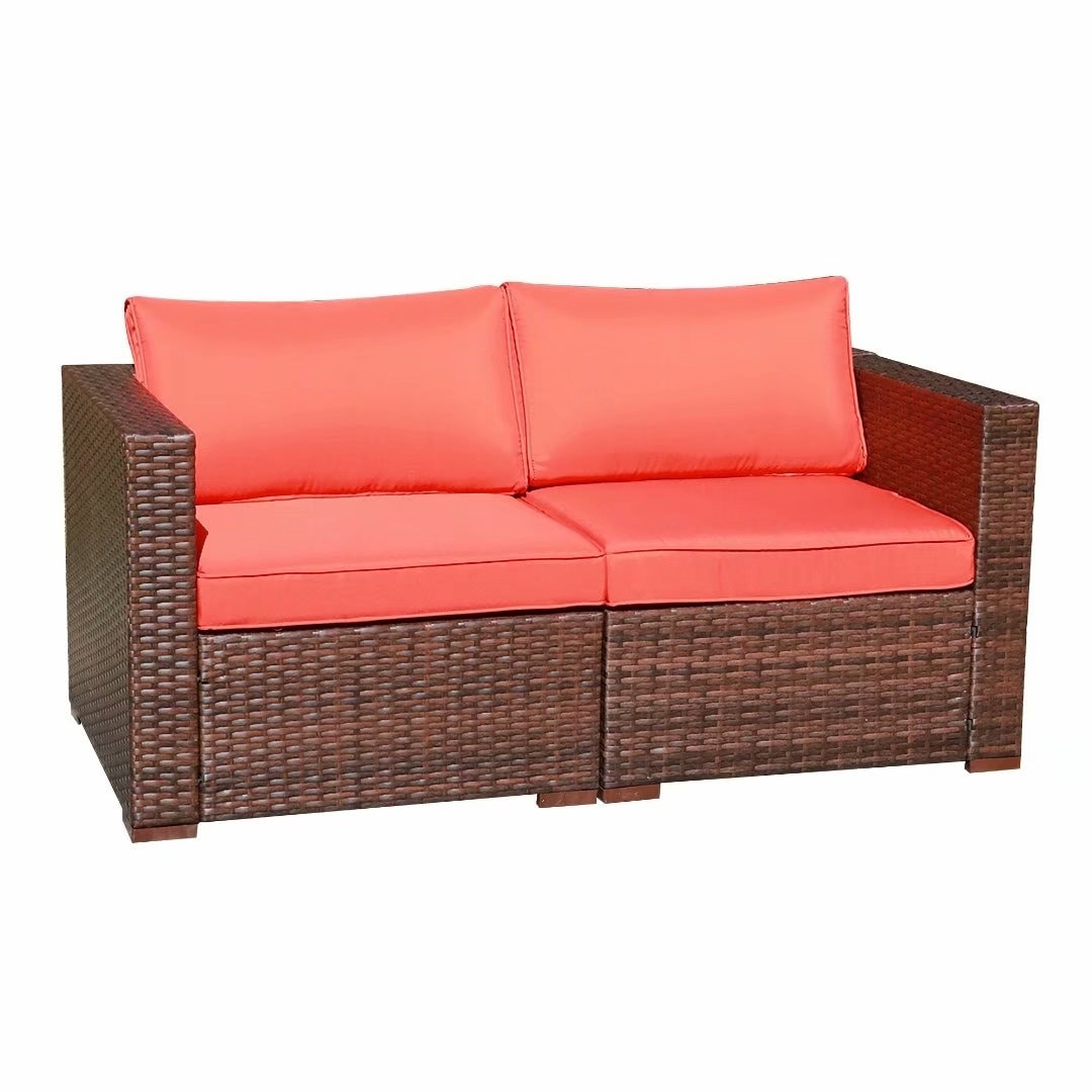 Set di divani componibili da esterno in vimini, 2 pezzi, divano angolare