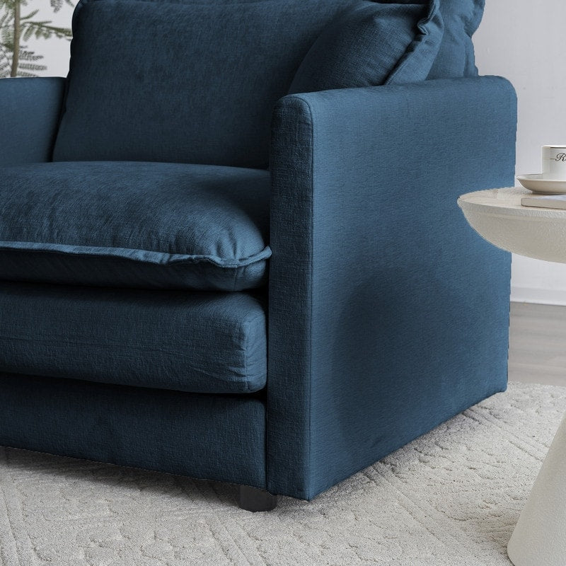 Set di 2 divani di grandi dimensioni con seduta extra profonda e imbottitura in ciniglia, divano a 3 posti + divano a due posti