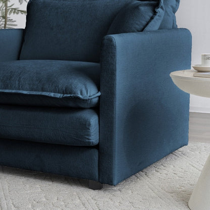 Set di 2 divani di grandi dimensioni con seduta extra profonda e imbottitura in ciniglia, divano a 3 posti + divano a due posti