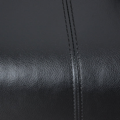 Set di divani da soggiorno reclinabili manuali classici in similpelle, 2 pezzi, con consolle e portabicchieri