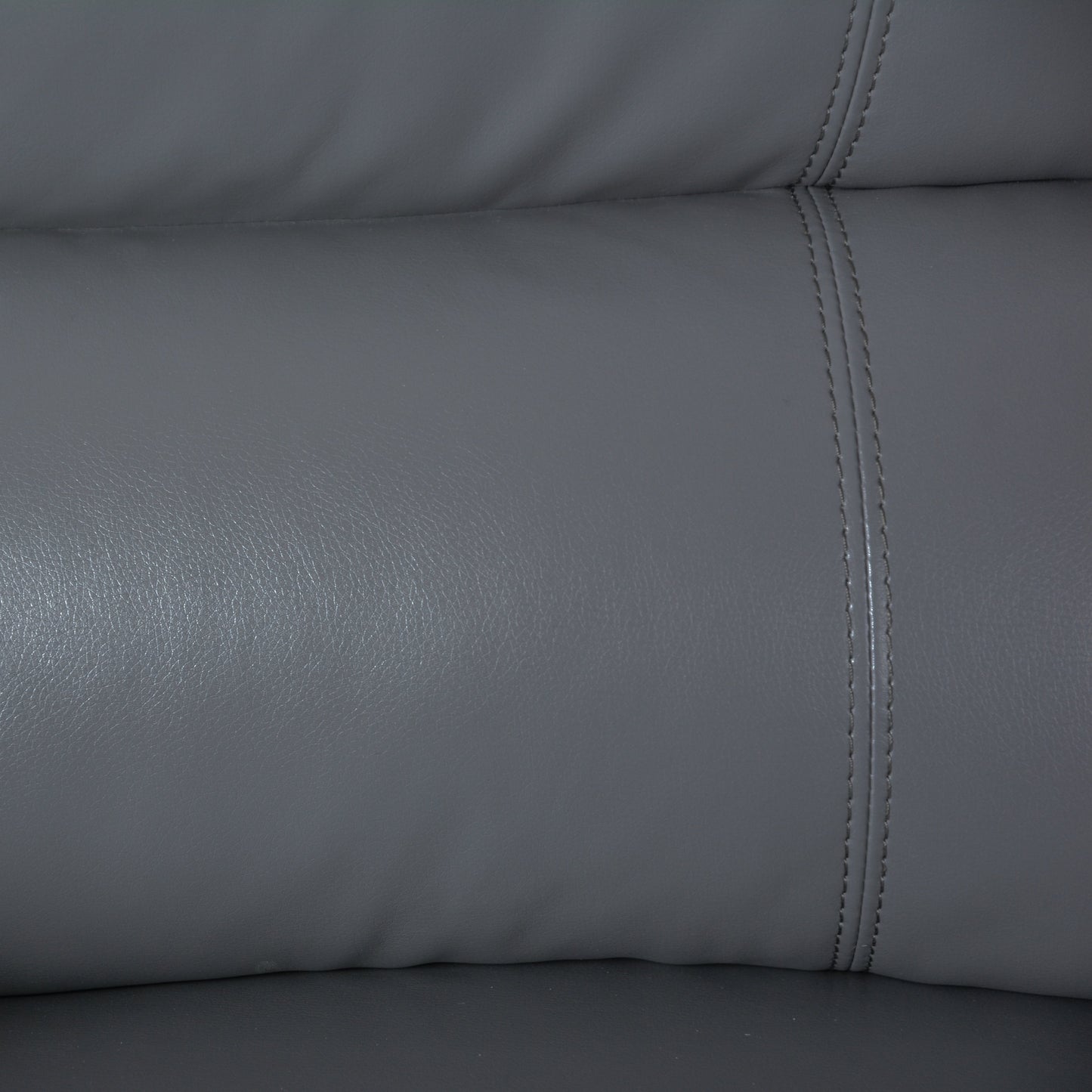 Set di divani da soggiorno reclinabili manuali classici in similpelle, 2 pezzi, con consolle e portabicchieri