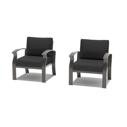 Divani e sedie da esterno in alluminio a 2 posti con cuscini neri