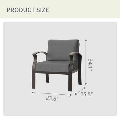 Divani e sedie da esterno in alluminio a 2 posti con cuscini grigi