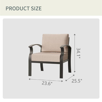 Divani e sedie da esterno in alluminio a 2 posti con cuscini color sabbia