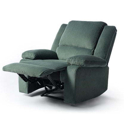 Set da 2 poltrone reclinabili manuali in velluto a coste con poggiapiedi