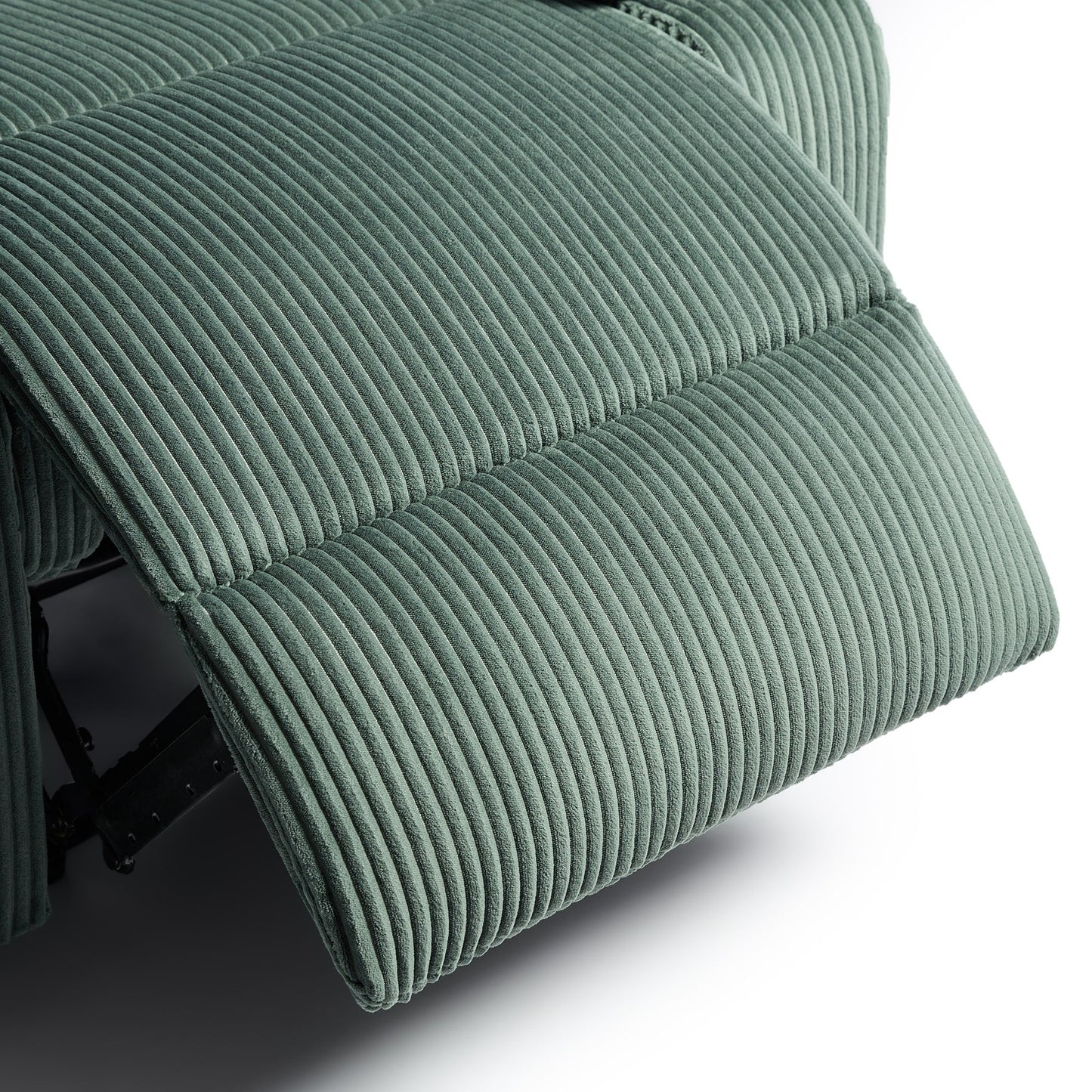 Set da 2 poltrone reclinabili manuali in velluto a coste con poggiapiedi