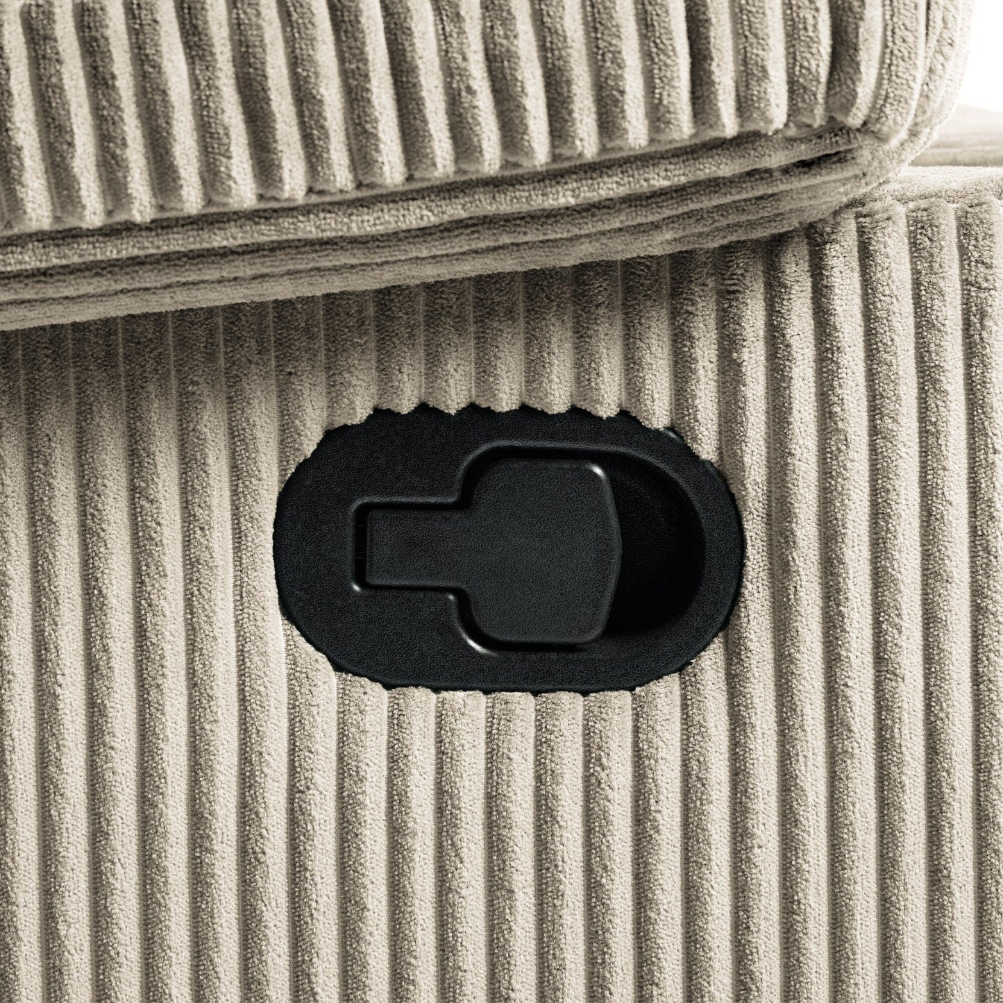 Set da 2 poltrone reclinabili manuali moderne in velluto a coste, poltrone reclinabili oversize con braccioli larghi