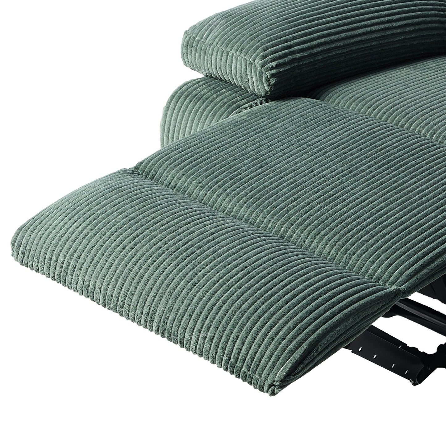 Set da 2 poltrone reclinabili manuali moderne in velluto a coste, poltrone reclinabili oversize con braccioli larghi