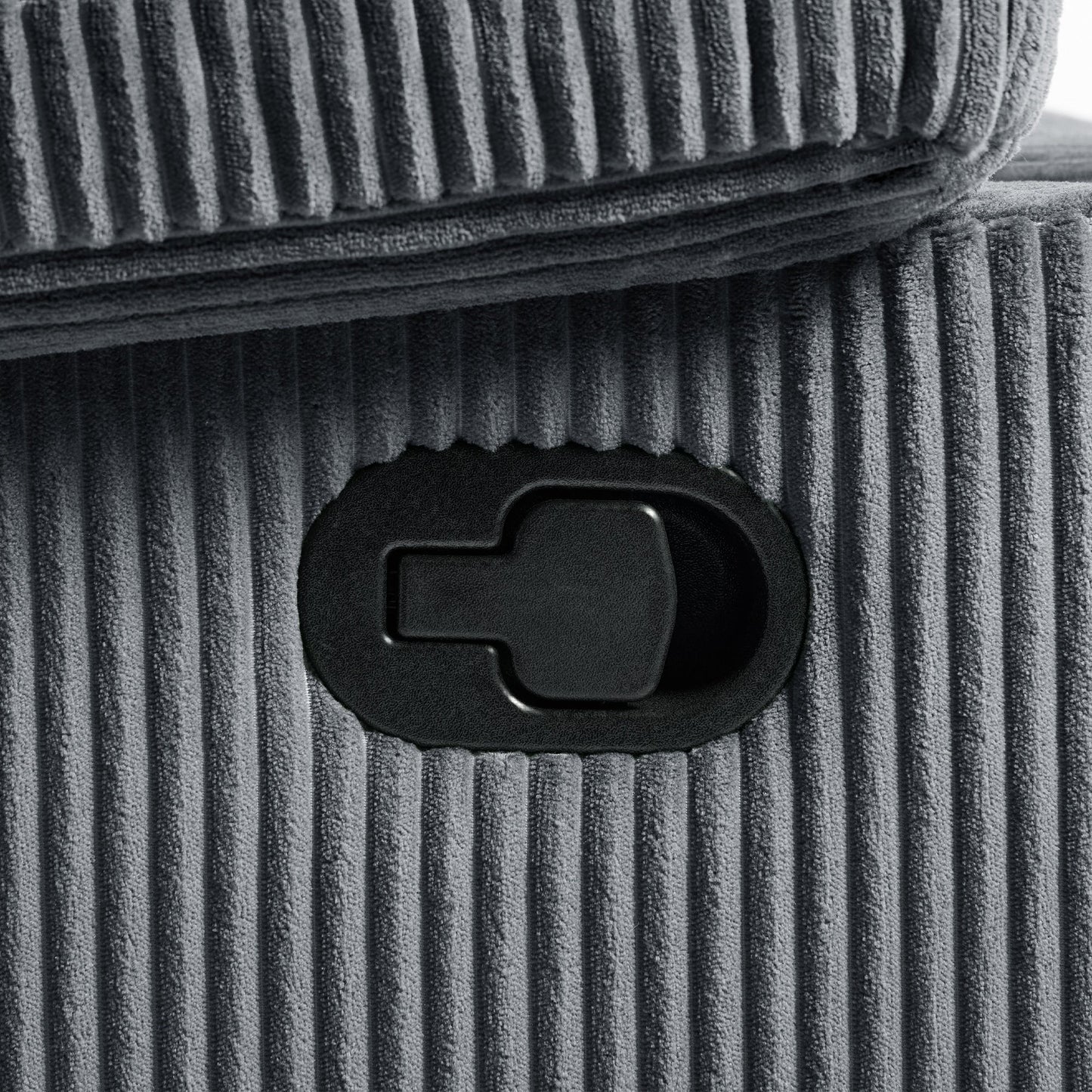 Set da 2 poltrone reclinabili manuali moderne in velluto a coste, poltrone reclinabili oversize con braccioli larghi