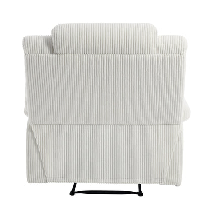 Set da 2 poltrone reclinabili manuali moderne in velluto a coste, poltrone reclinabili oversize con braccioli larghi