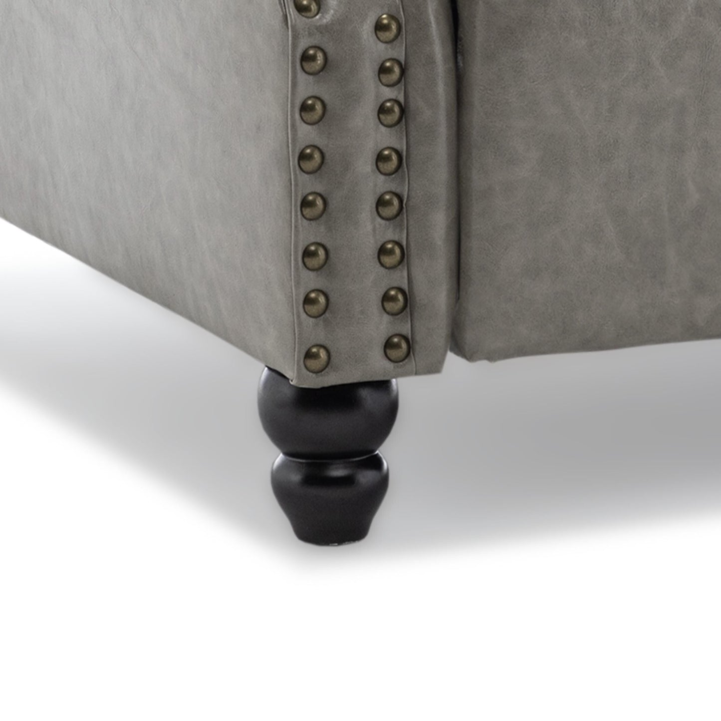 Set di 2 poltrone reclinabili imbottite con schienale a spinta e borchie