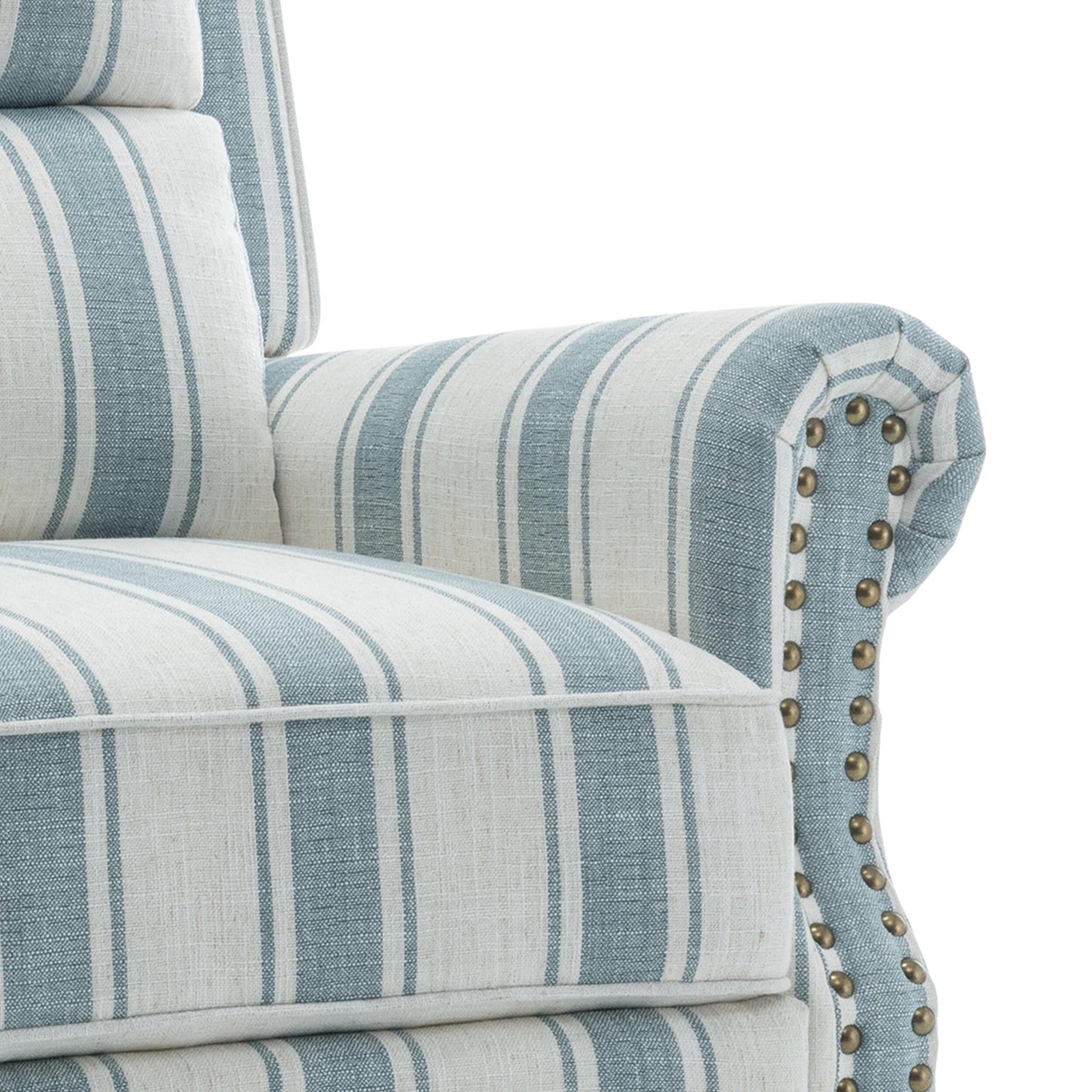 Set di 2 poltrone reclinabili imbottite con schienale a spinta e borchie