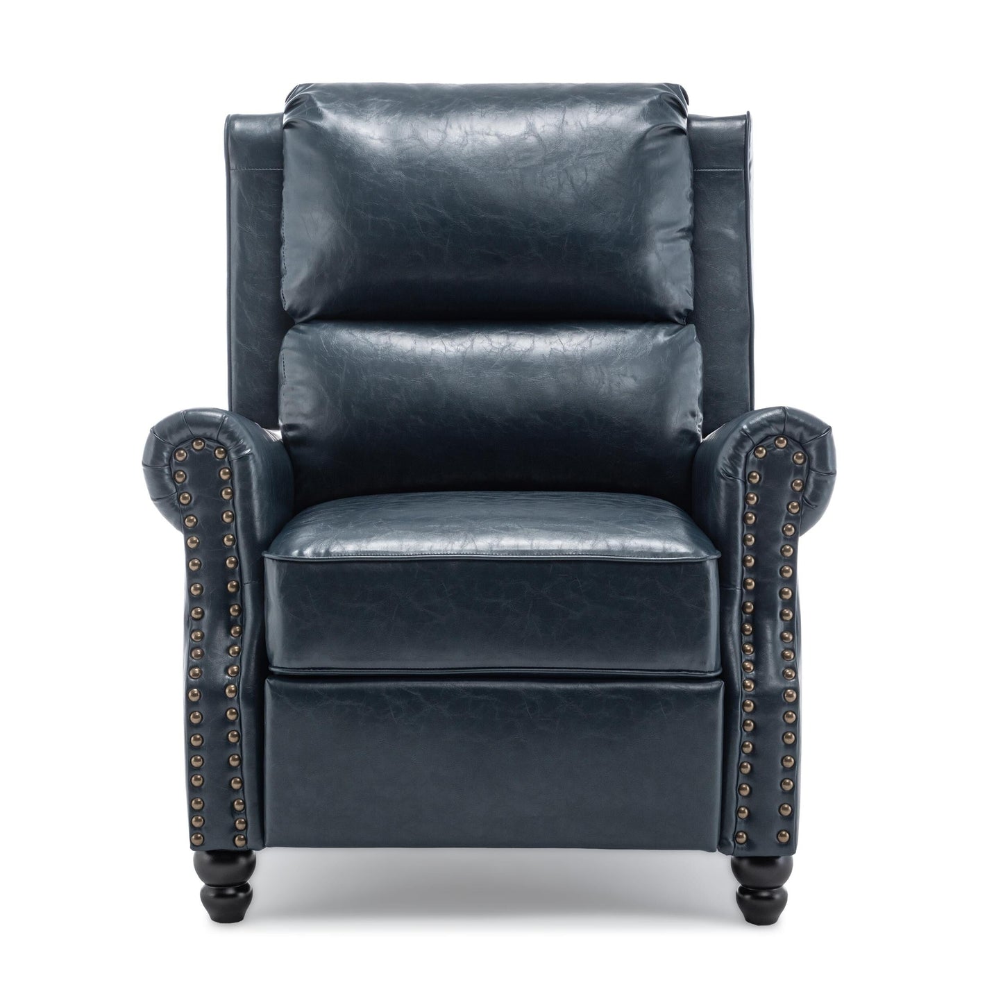 Set di 2 poltrone reclinabili imbottite con schienale a spinta e borchie