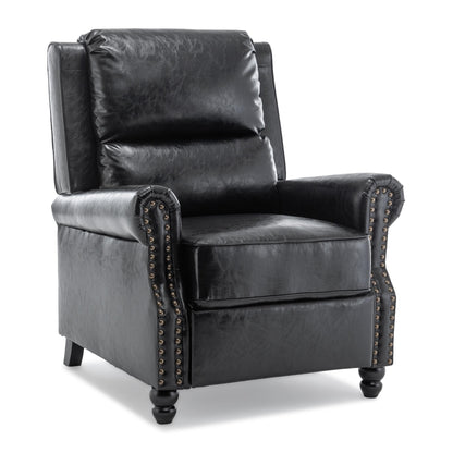 Set di 2 poltrone reclinabili imbottite con schienale a spinta e borchie