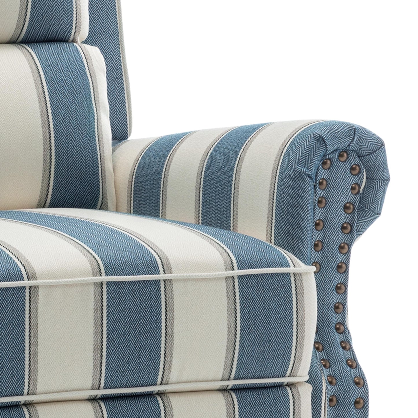 Set di 2 poltrone reclinabili imbottite con schienale a spinta e borchie