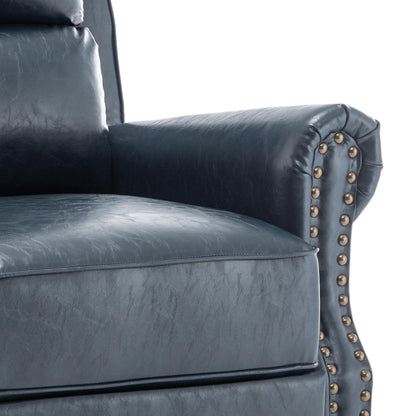 Set di 2 poltrone reclinabili imbottite con schienale a spinta e borchie