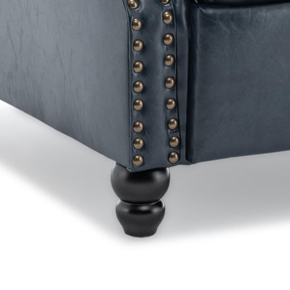 Set di 2 poltrone reclinabili imbottite con schienale a spinta e borchie