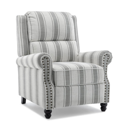 Set di 2 poltrone reclinabili imbottite con schienale a spinta e borchie