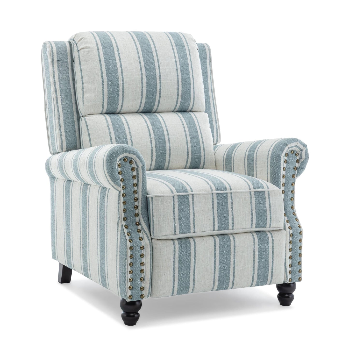 Set di 2 poltrone reclinabili imbottite con schienale a spinta e borchie