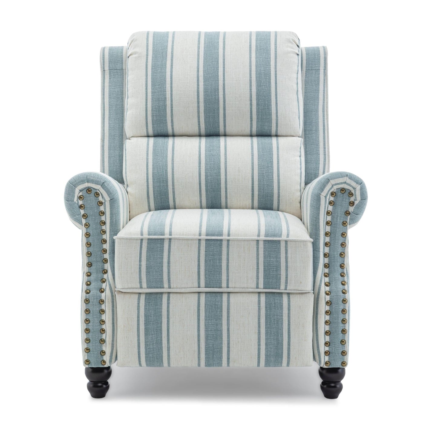 Set di 2 poltrone reclinabili imbottite con schienale a spinta e borchie