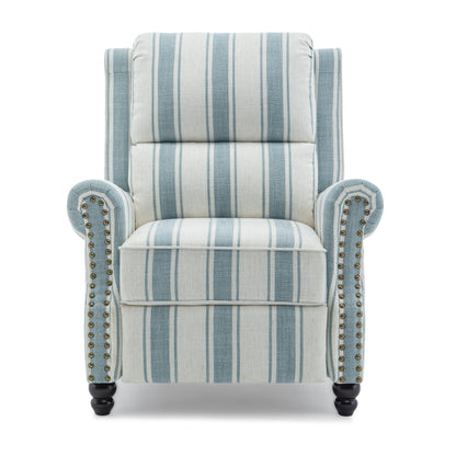 Set di 2 poltrone reclinabili imbottite con schienale a spinta e borchie