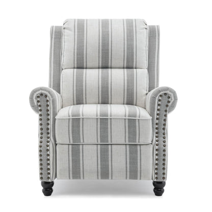 Set di 2 poltrone reclinabili imbottite con schienale a spinta e borchie