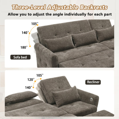 Divano 2 in 1 con divano letto estraibile e poltrona reclinabile reversibile di Harper&amp;Bright Designs