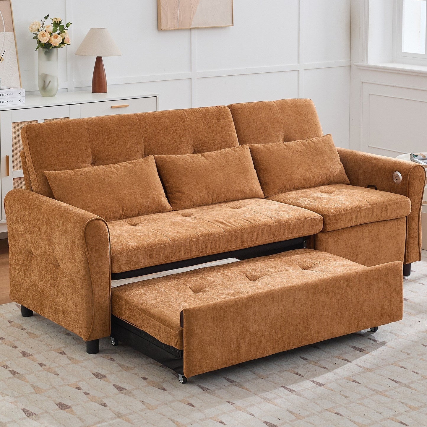 Divano 2 in 1 con divano letto estraibile e poltrona reclinabile reversibile di Harper&amp;Bright Designs