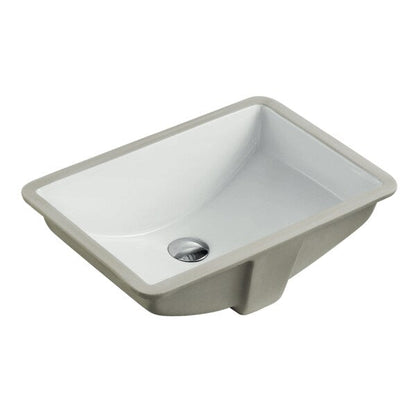 Lavandino da bagno sottotop in ceramica di porcellana di forma rettangolare in stile europeo da 20-3/4 pollici