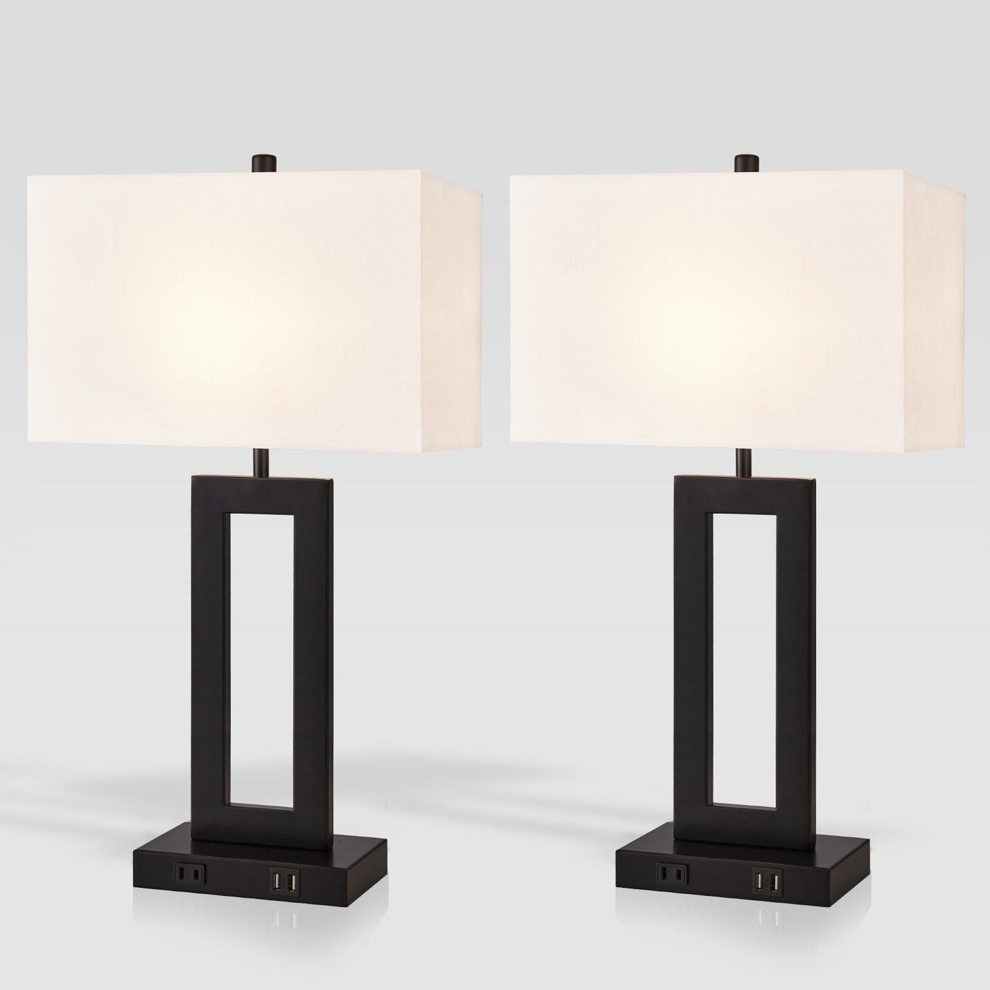 Set di 22 lampade da tavolo USB grigie con controllo touch