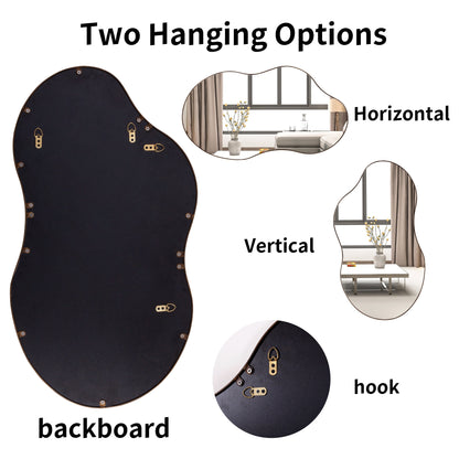 Specchio da parete antico ondulato irregolare - 35,8×21,7