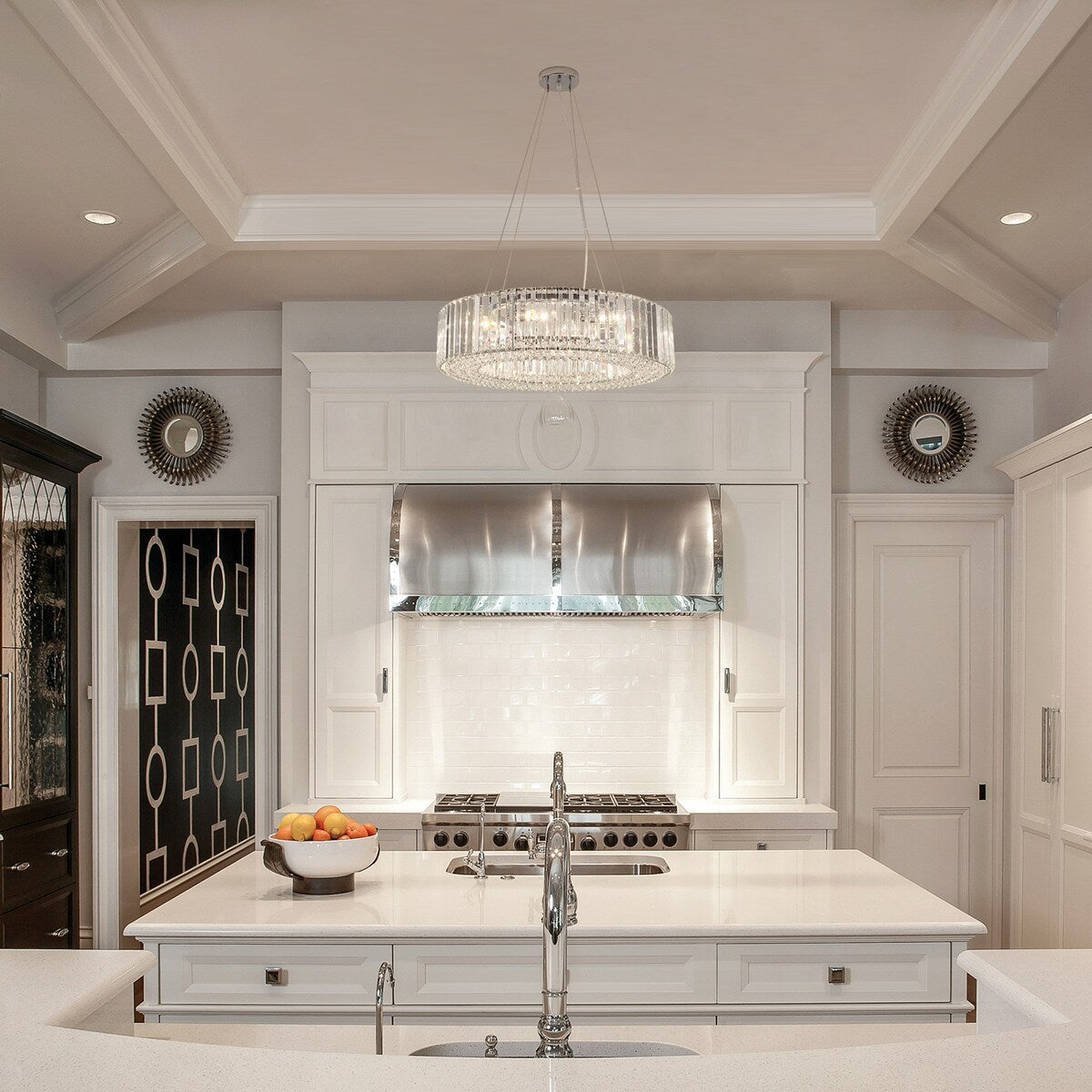 Lampadario da fattoria a 8 luci da 24,8 pollici, lampadario di cristallo, lampadario a tamburo per sala da pranzo, soggiorno, camera da letto, cucina