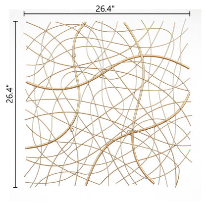 Decorazione moderna da parete in metallo astratto dorato