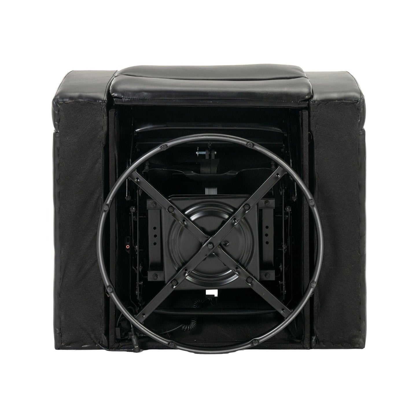 Poltrona reclinabile elettrica girevole a 270 gradi in pelle PU, con sedile singolo, per home theater, con comodo schienale e tavolino.