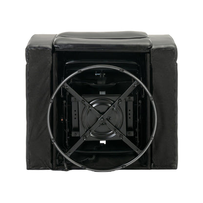 Poltrona reclinabile elettrica girevole a 270 gradi in pelle PU, con sedile singolo, per home theater, con comodo schienale e tavolino.
