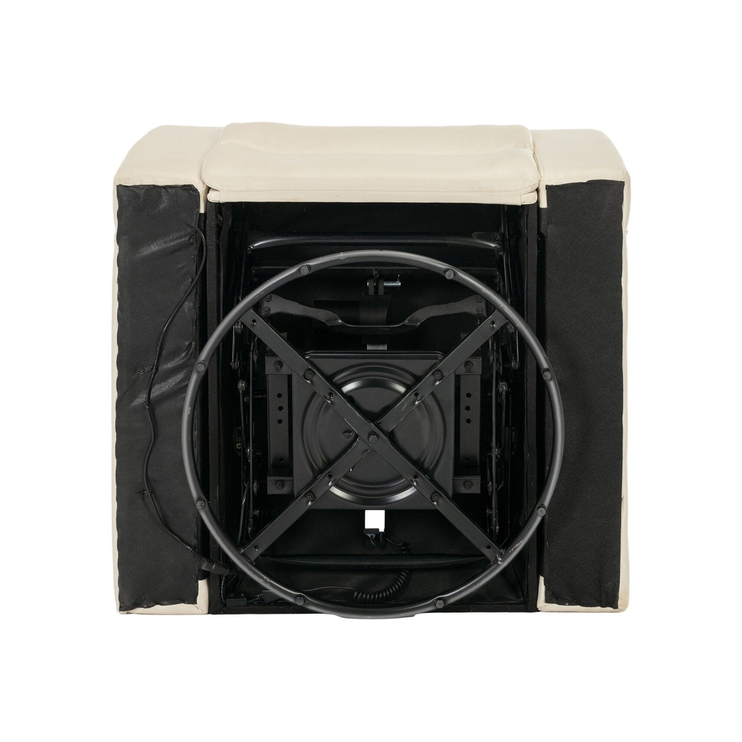 Poltrona reclinabile elettrica girevole a 270 gradi in pelle PU, con sedile singolo, per home theater, con comodo schienale e tavolino.