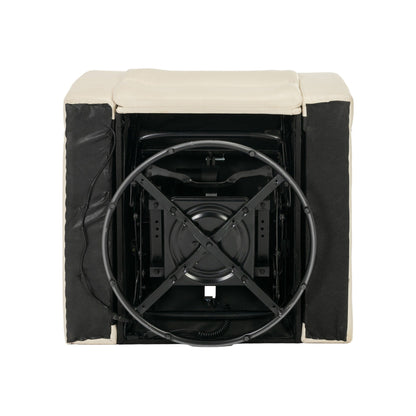 Poltrona reclinabile elettrica girevole a 270 gradi in pelle PU, con sedile singolo, per home theater, con comodo schienale e tavolino.